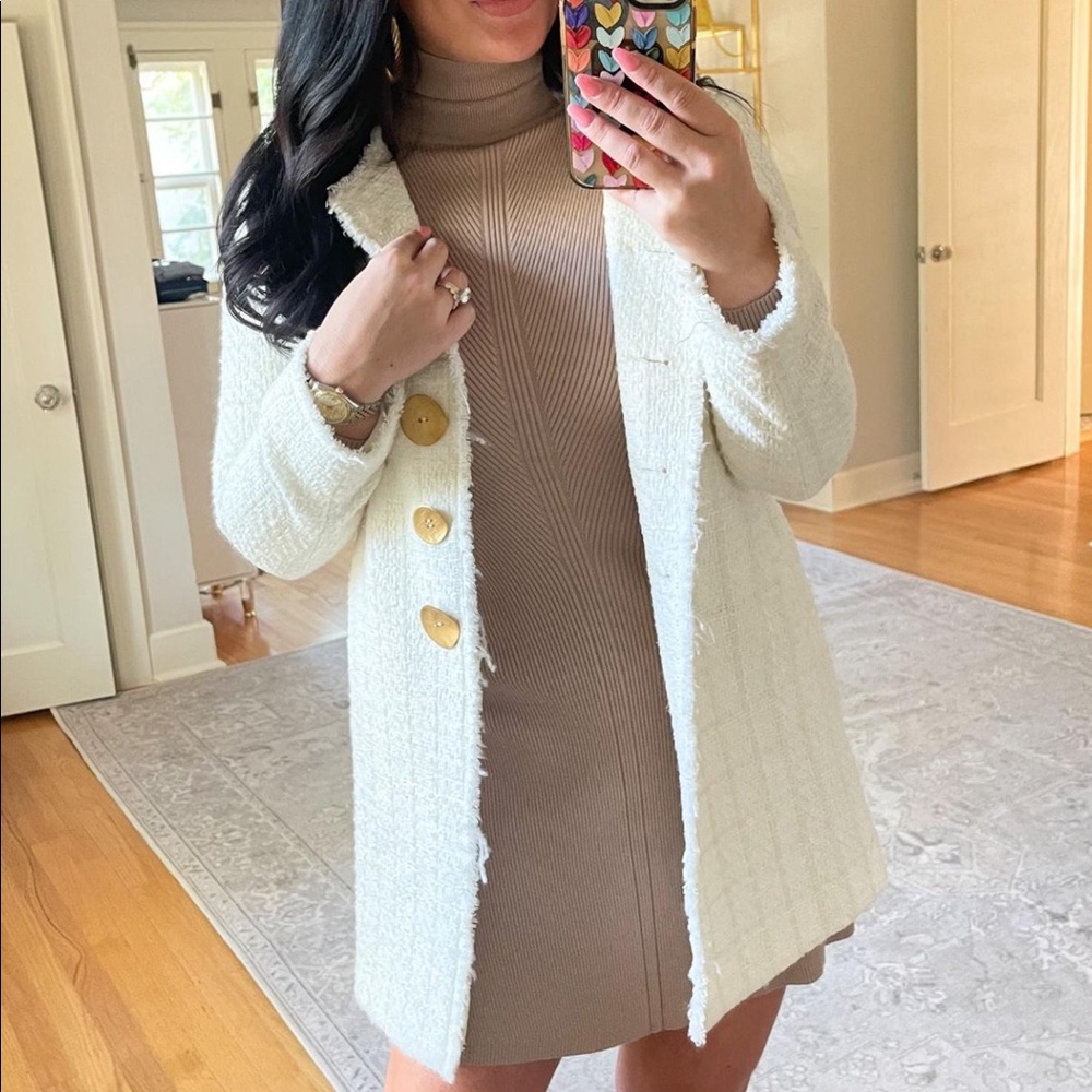 The Impeccable Pig taupe knit sweater dress